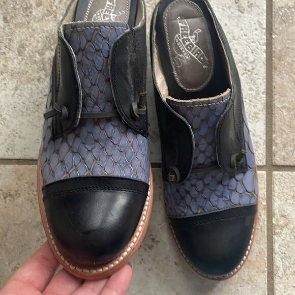 Freebird Malena Leather Oxford Mule Navy Multi - Picture 11 of 16